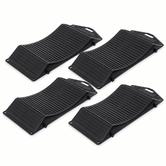Tire Saver Ramps 4-Pack  Tire Protection System for Flat Spot Prevention During Long-Term Storage, Heavy-Duty Anti-Slip Interlocking Design for Cars, SUVs & RVs (Black)