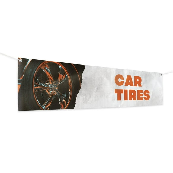 Tire Service Banner Large (4Feetx1Feet) By Dreamcontroller | Wall Outdoor Banner Signs With Pre-Punch Holes For Easy Rope Hanging For Business Office Events | Made In Usa | Fast Delivery | Hd Print