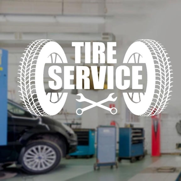 Tire Service Repair Garage Car Stickers Window Murals Vinyl Wall Decal Interior Decoration Wallpaper 57x28cm
