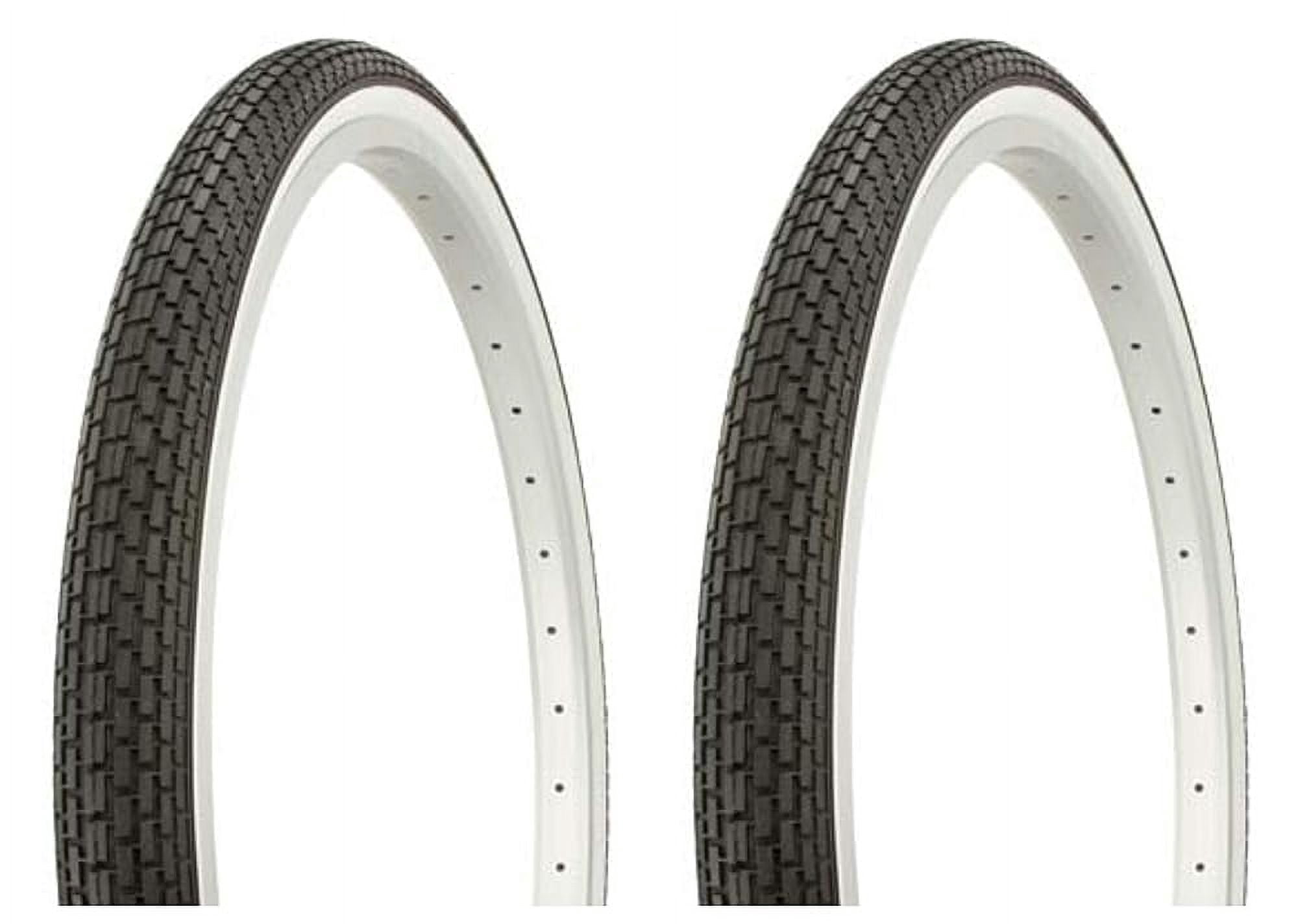 Tire Set. 2 Tires. Two Tires Duro 26" X 1.75" Black/White Side Wall HF