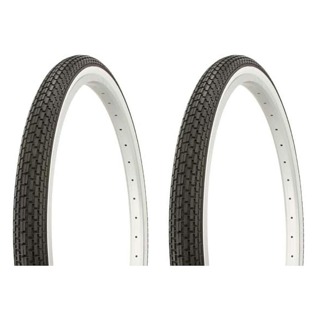 Tire Set. 2 Tires. Two Tires Duro 26" X 1.75" Black/White Side Wall HF