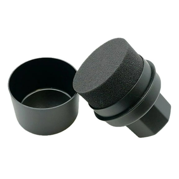 Tire Shine Applicator Sponge, Flat Edge High-Density Wax and Polish Sponge for Car Tires and Wheels, with Lid, Black