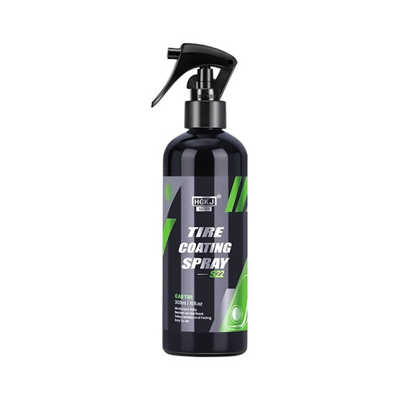 Tire Shine Spray High Gloss Tire Coating Wet Look Dressing for Black Tires & Rubber with Applicator Pad & Towel | Non-Greasy, UV Protection Safe for Cars, Trucks, Motorcycles, RVs - 10oz/300ml