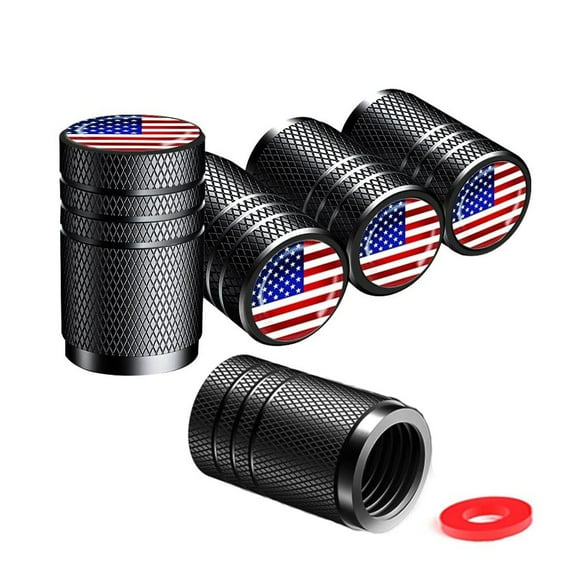 Tire Stem Cap Cover 4 Pack, Metal With Liner Anti-Seize Leak-Proof Tire Air Caps, Anodized Aluminum Alloy Stem Covers For Cars Suvs Trucks Rvs Bicycles Motor Vehicles