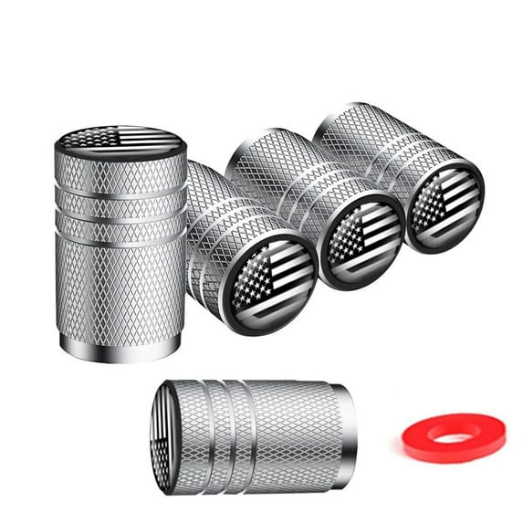 Tire Stem Cap Cover 4 Pack, Metal With Liner Anti-Seize Leak-Proof Tire Air Caps For Cars Suvs Trucks Rvs Bicycles, Easy Installation Lightweight Aluminum Alloy With