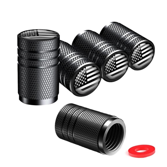 Tire Stem Cap Cover 4 Pack, Metal With Liner Resistant Leak-Proof For Car Truck Suv Rv Bicycle, Anti-Seize Design, Easy To Install, Stylish Anodized Aluminum Alloy Tire