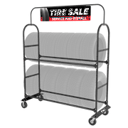 Mobile Tire Display Storage Rack - 2 Tier