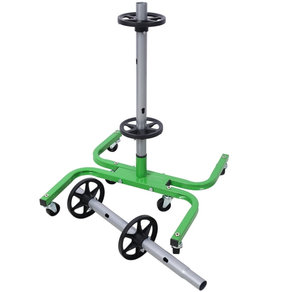 Tire Storage Stand with Wheels 275 lbs Capacity for Garage Organization, Space Saving Rack for 9 Wide Tires, Green Steel Mobile Dolly