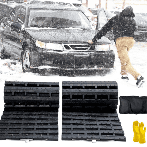 Tire Traction Mat, Portable Emergency Devices for Snow, Ice, Mud, and Sand Used to Car, Truck, Van or Fleet Vehicle