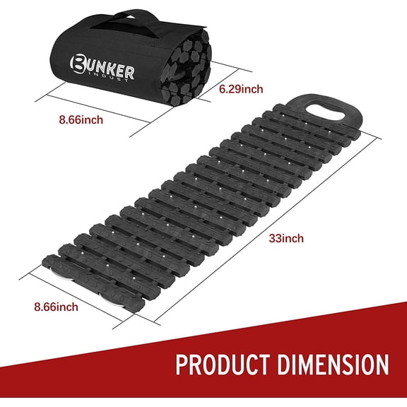 Tire Traction Mats Portable Recovery Tracks for Off Road 4X4 Snow, Sand,Emergency Devices for Cars, Trucks, Van(2 Pack)