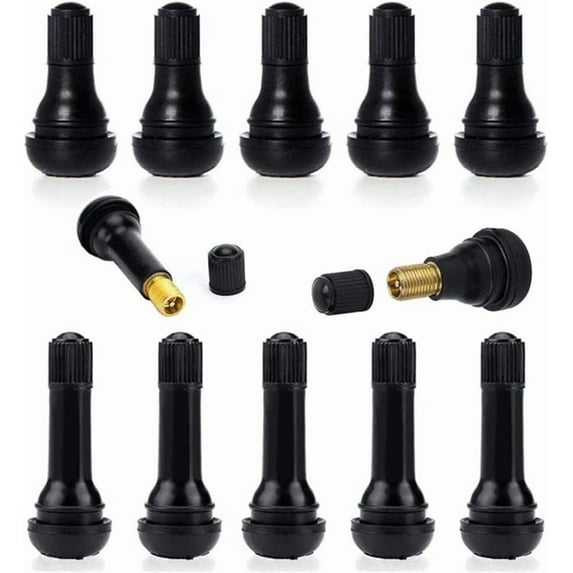 Tire Tyre Valve Stem 12 Pcs Car Tire Valve Stem TR412 TR414 Cap Rubber for Tubeless Rim Holes on Standard Vehicle Tires