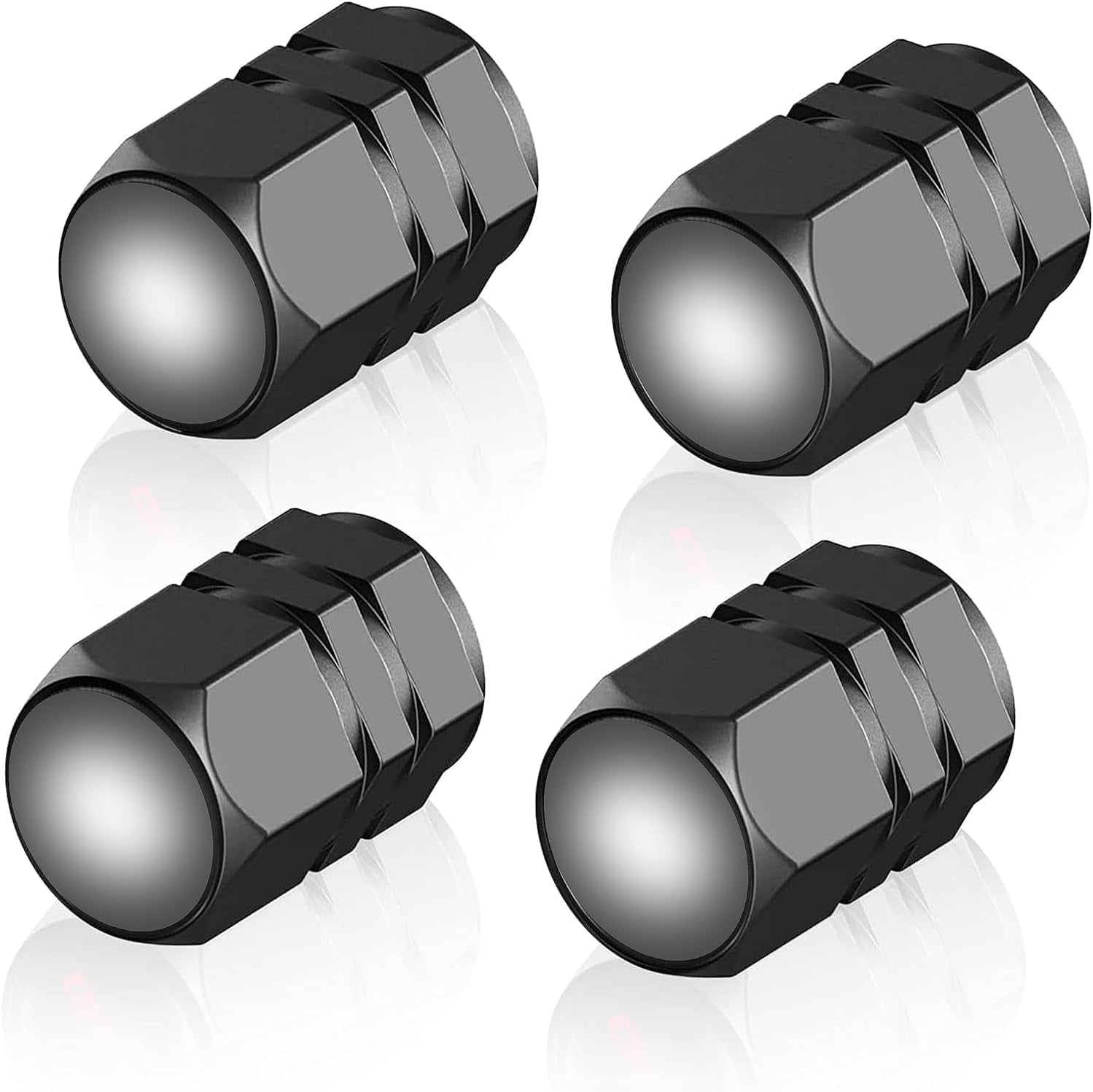 Tire Valve Caps, Valve Stem Caps for Lexus RX350 UX200 NX300 IS300 ES350 GS350 GX460 LX570 RC300 LC500, Car Tire Caps for Corrosion Resistant Leak-Proof Car Accessories, Black