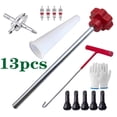 thumbnail image 1 of Tire Valve Core Removal Tool Kit 13 Pcs – Tire Valve Stem Change Tool Set for Cars, Light Trucks, Trailers, Motorcycles – Steel & Plastic, Portable Red/Black, 1 of 2