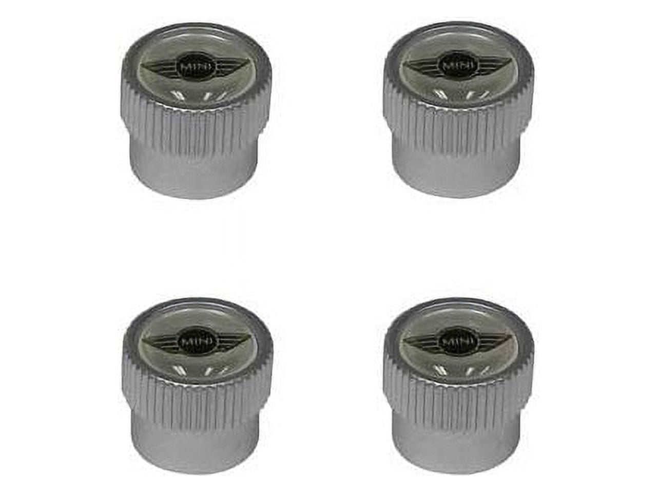 Tire Valve Stem Cap Set - Compatible with 2002 - 2013 Mini Cooper 2003 2004 2005 2006 2007 2008 2009 2010 2011 2012