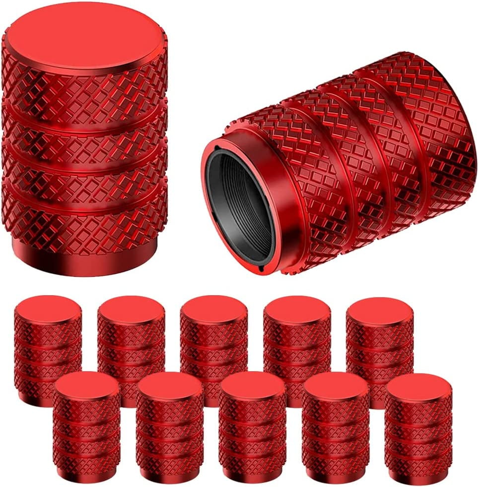 Tire Valve Stem Caps 12 Pack Tire Caps with Corrosion Resistant Plastic Lined Universal Valve Stem Covers for Car Truck Motorcycle and Bike Red Barrel Walmart