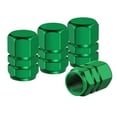 thumbnail image 1 of Tire Valve Stem Caps, 4 Pack Aluminum Alloy Hexagonal Universal Dust Covers for Car Trucks and Motorcycles, Durable Airtight Tire Valve Caps Accessories, Green, 1 of 4
