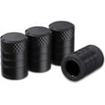 Tire Valve Stem Caps, Black, 4 pcs/Pack, Anodized Aluminum Tire Valve