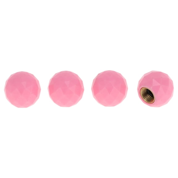 Unique Bargains 4 Pcs Tire Valve Stem Caps Decorative Shining Ball Style Tyre Valve Dust Covers 7x18mm Plastic Copper Pink