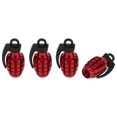 thumbnail image 1 of Unique Bargains 4 Pcs Tire Valve Stem Caps Decorative Grenade Shape Tyre Valve Dust Covers Aluminum Alloy Plastic  Red 36.5mm, 1 of 7