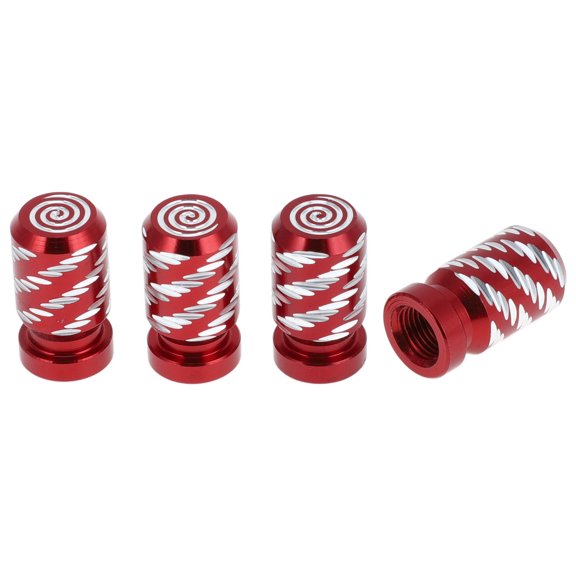 Tire Valve Stem Caps Decorative Red Wings Pattern Tyre Valve Dust Covers 7x22mm Aluminum Alloy 4 Pcs