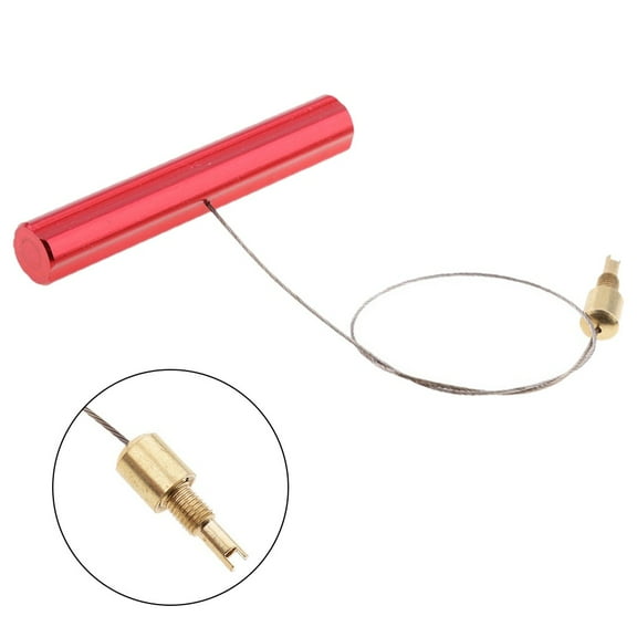 Tire Valve Stem Fishing Tool Puller with Valve Core Remover for Car Motorcycle, Red