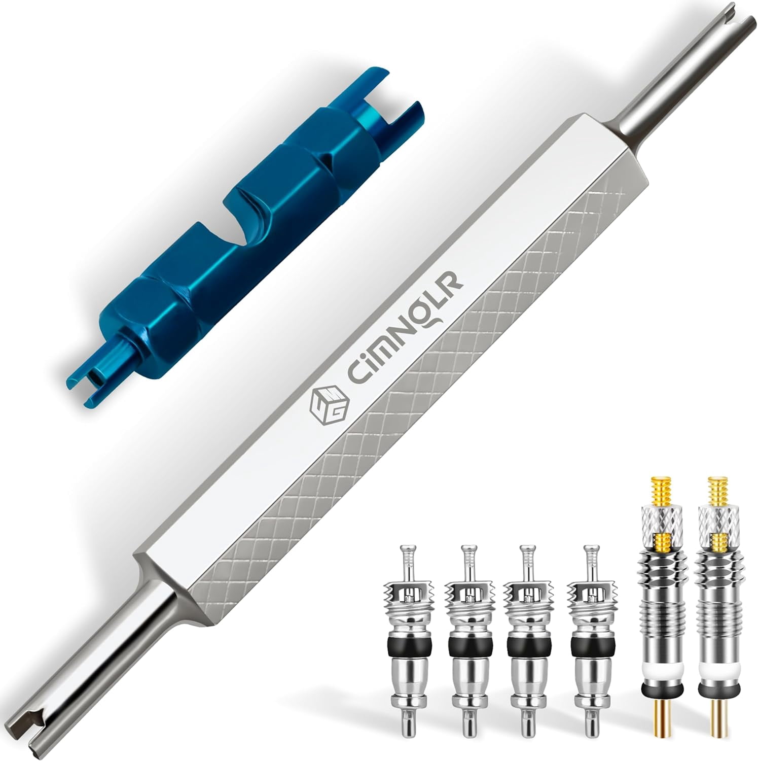 Sign Language Core Kit Tire Valve Stem Removal Tool Kit, Includ Presta Core Tool, Stainless ...