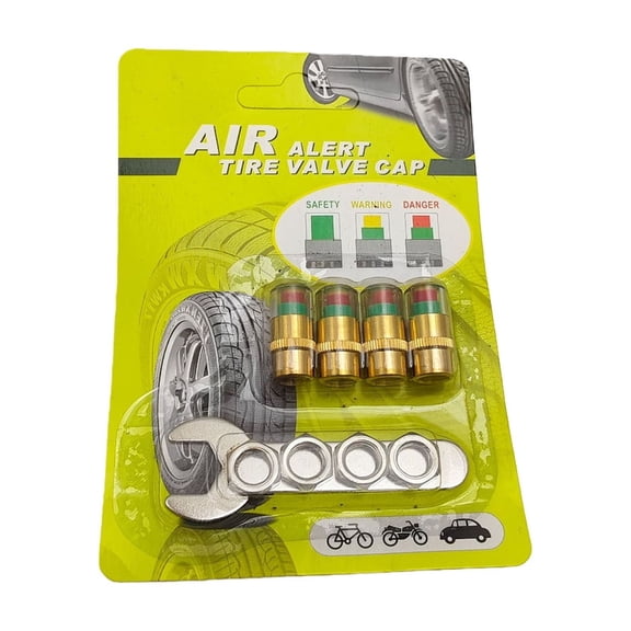Tire Valves Caps With Builtin Pressure Warning Systems Easy Installation Car Tire Pressure Indicators for Most Vehicle