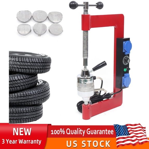 Tire Vulcanizing Machine with 6 Molds Tire Spreader Tire Patches Machine Car Vulcanizer Tyre Repair Tool with 6 Molds 110V