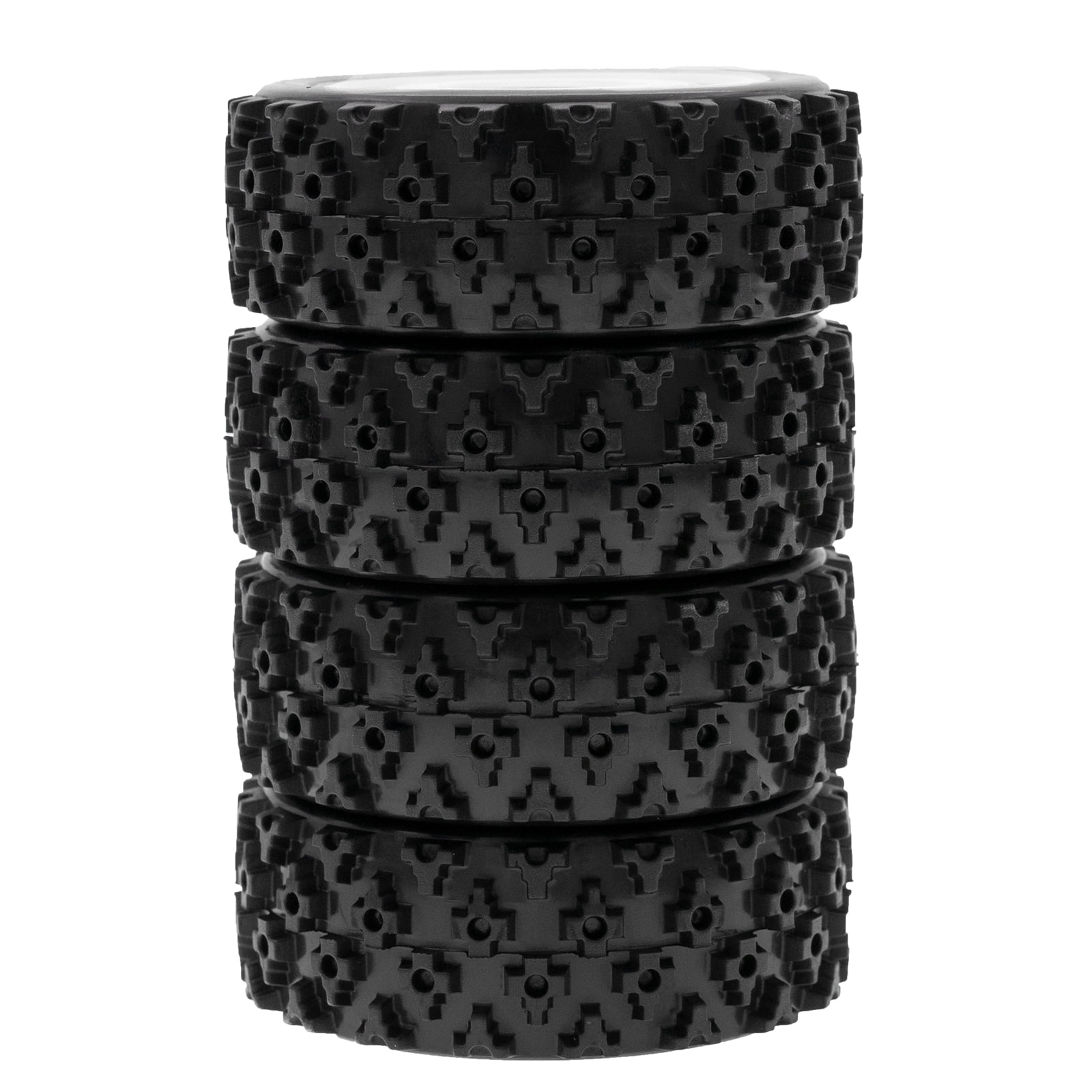 4 Pneus En Caoutchouc Pour Voiture RC 1/10 - Compatibles Tamiya XV-01, TT-01, TT-02, TA06, PTG-2 (diam. 70 Mm)