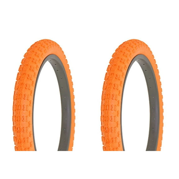 Tire set. 2 Tires. Two Tires Duro 18" x 2.125" Orange/Orange Side Wall HF-143G.