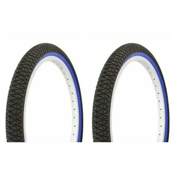 Tire set. 2 Tires. Two Tires Duro 20" x 1.95" Black/Blue Side Wall HF-884. bicycle Tires, bike Tires, lowrider bike Tires, lowrider bicycle Tires
