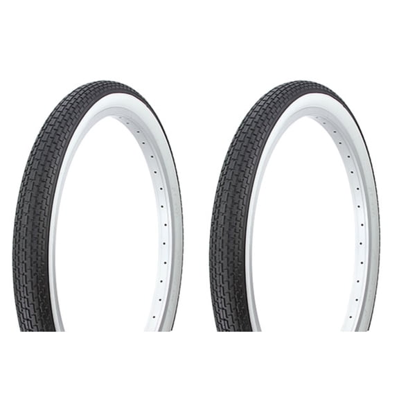 Tire set. 2 Tires. Two Tires Duro 24" x 2.125" Black/White Side Wall HF-120A.
