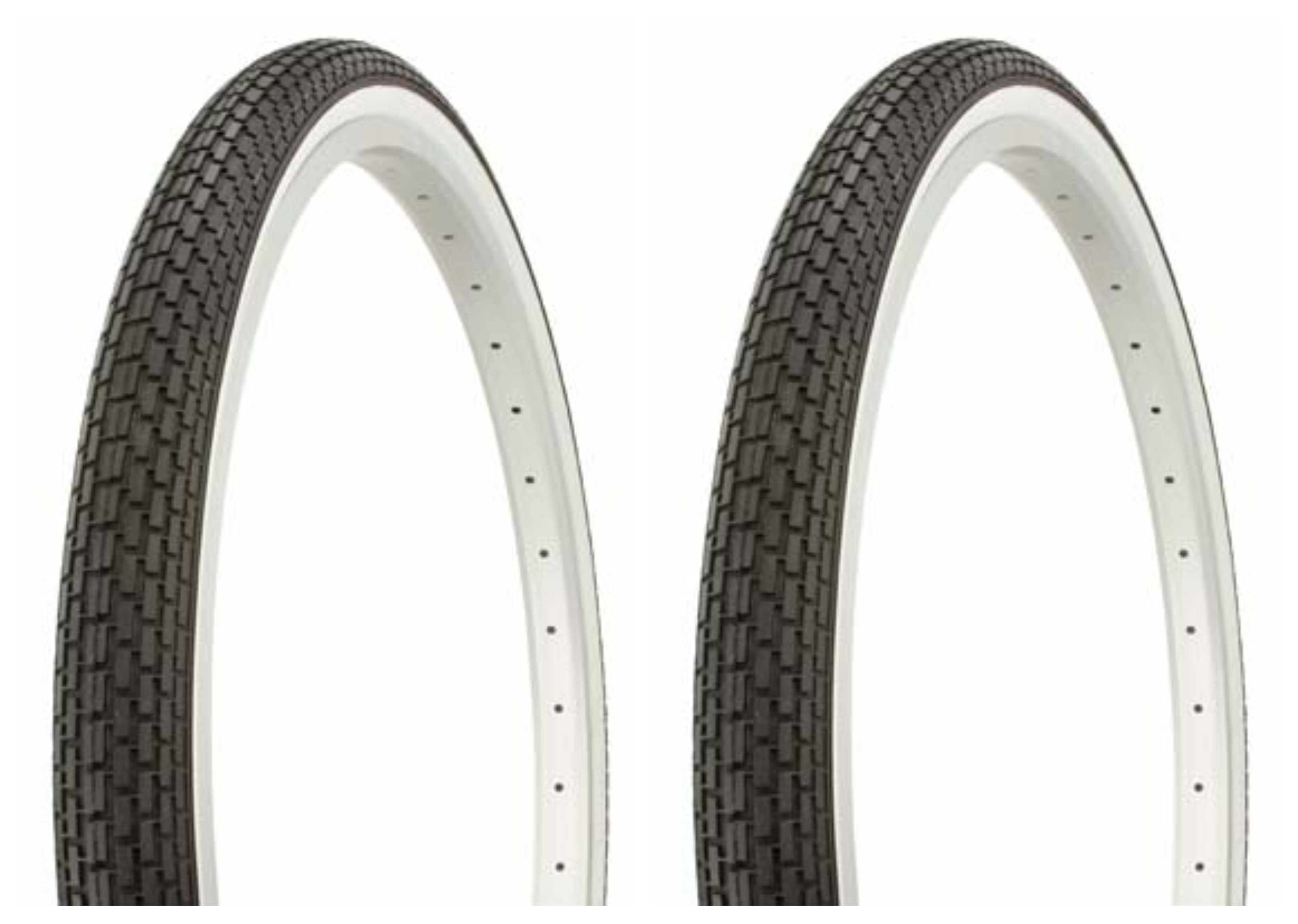 Tire set. 2 Tires. Two Tires Duro 26" x 1.75" Black/White Side Wall HF-120A. Bicycle Tires, bike Tires, beach cruiser bike Tires, cruiser bike Tires - image 1 of 1