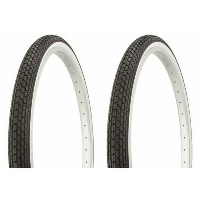 Tire set. 2 Tires. Two Tires Duro 26" x 1.75" Black/White Side Wall HF-120A. Bicycle Tires, bike Tires, beach cruiser bike Tires, cruiser bike Tires