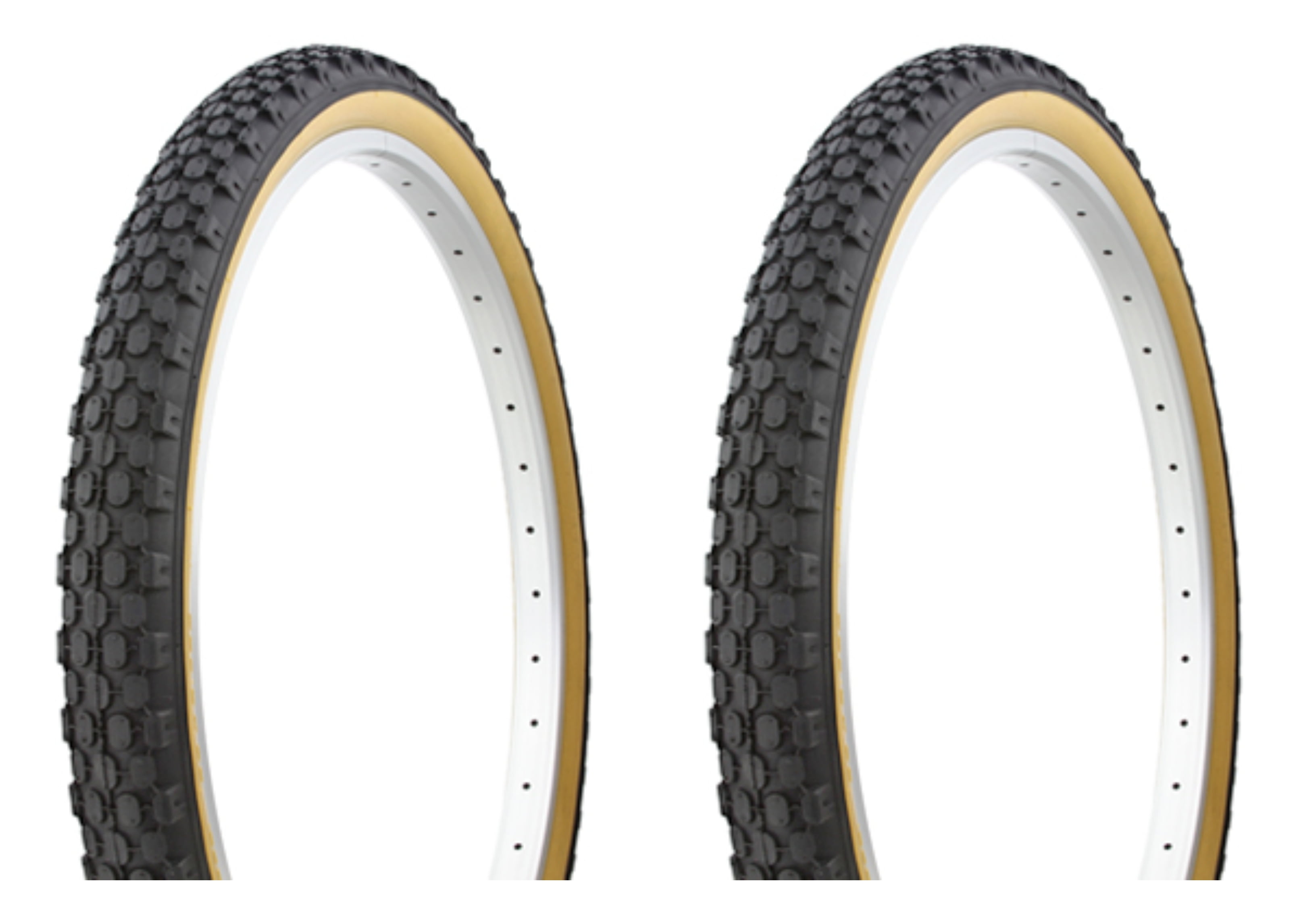 Tire set. 2 Tires. Two Tires Duro 26" x 2.125" Black/Gum Side WallHF-851. Duro Brand HF-851 Beach Bum 30-35 PSI.