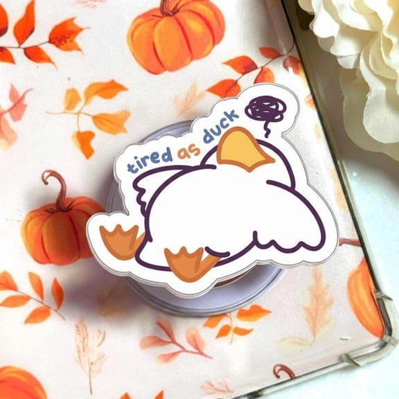 Tired As Duck MagSafe Phone Grip  Funny Kawaii Duck Magnetic Phone Holder, Cute Cartoon Grip for Phones & E-Readers, Ideal Gift for Friends