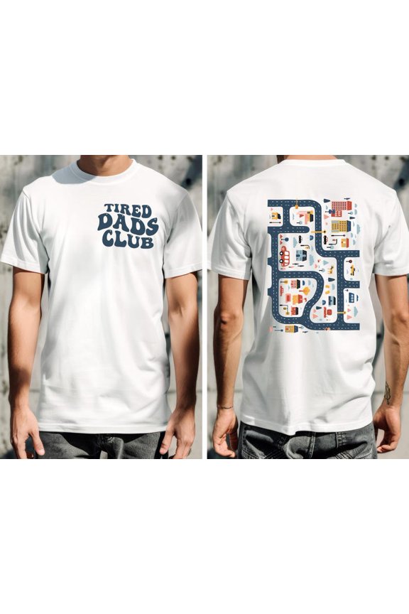 Tired Dads Club Shirt, Cute Tired Dads Club Shirt, Play Cars On Dad's Back, Mat Road Car Race Track Shirt, Father's Day Gift TH220505