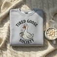 thumbnail image 1 of Tired Goose Society Embroidered Sweatshirt, Funny Duck Coffee Hoodie, Sarcastic Animal Lover Gift, Anti Social Club, 1 of 4