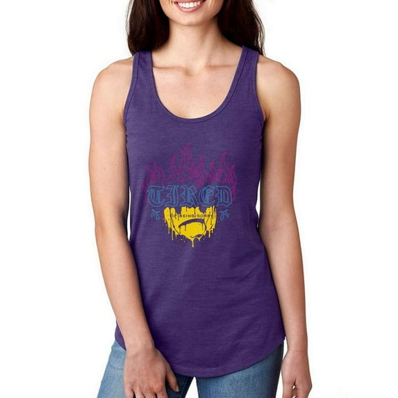 Tired Of Being Sorry Melt Face Racerback Tank Women -Image by Shutterstock, Female Large