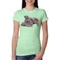 thumbnail image 1 of Tired Sleeping Cat | I Wish I Was My Cat Funny Colorful Kitty | Dean Russo Art Animal Lover Womens Slim Fit Junior Tee, Mint, Medium, 1 of 6