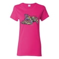 thumbnail image 1 of Tired Sleeping Cat | I Wish I Was My Cat Funny Colorful Kitty | Dean Russo Art Animal Lover Womens T-Shirt, Fuschia, Medium, 1 of 6