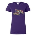 thumbnail image 1 of Tired Sleeping Cat | I Wish I Was My Cat Funny Colorful Kitty | Dean Russo Art Animal Lover Womens T-Shirt, Purple, X-Large, 1 of 6