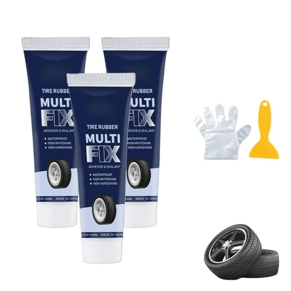 Tirefix Repair Paste,Tire Repair Glue,Rubber Cement Glue with Brush,Seamless Strong Bonding, Waterproof, Suitable for Car, Motorcycle, Bike (3pcs)