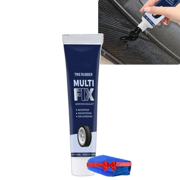 Tirefix Repair Paste,Tire Repair Glue,Rubber Cement Glue with Brush,Seamless Strong Bonding, Waterproof, Suitable for Car, Motorcycle, Bike