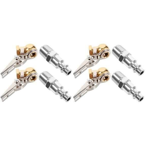 Tires 4 Sets Inflatable Air Compressor Accessories Inflator Chuck Pneumatic Iron Copper