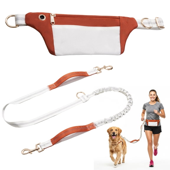 Tirevt Hands-Free Dog Leash: Versatile Color-Block Bungee for Large & Multi-Dog Walking, Modular Tech-Pouch, Sponge-Padded Waist Belt for Running, Hiking & Urban Strolls