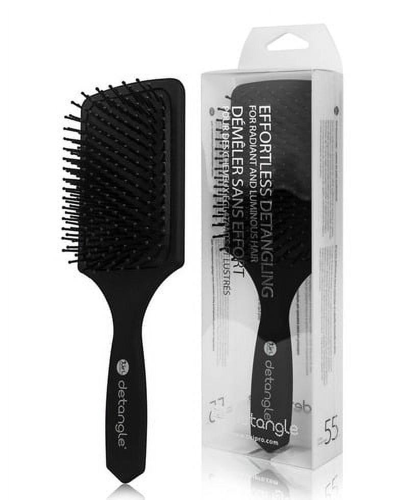 TIRIPRO Nylon Bristles Detangling Black Paddle Hairbrush Heat Resistant