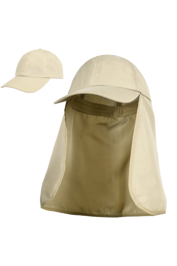 2 In 1 Outdoors UPF 50+ UV Protection Sun Hat for Womens, One Size Female Sports Baseball Cap Gardening Fishing Hat with Neck Flap, Tan