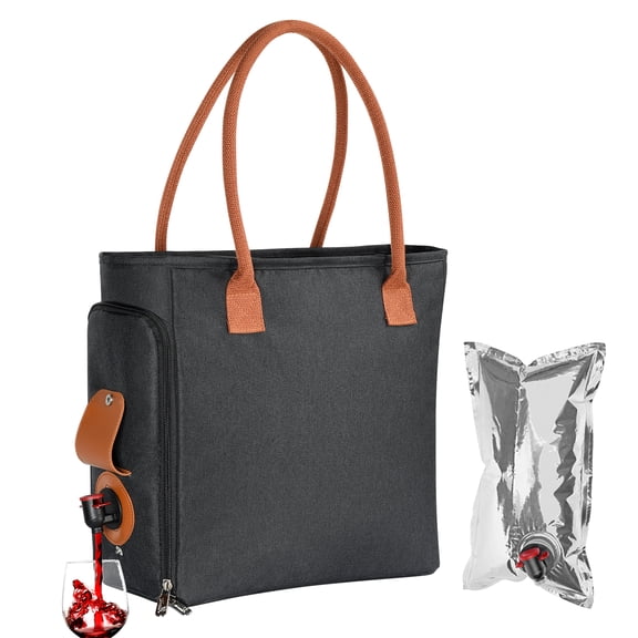 Tirrinia Wine Purse with Hidden Spout & Cooler Tote Bag Drink Dispenser, Leakproof Insulated Tote for Concerts Beach Tailgates Stadium, Gift for Wine Lovers Large Capacity Travel Handbag