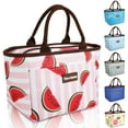 thumbnail image 1 of Tirrinia Adult Kid Lunch Bags, Women Men Large Oxford Lunchbox for Office, Beach, Picnic, School, Cute Soft Lunch Bag Tote, 10 Soda Cans Capacity，Pink Watermelon, 1 of 8